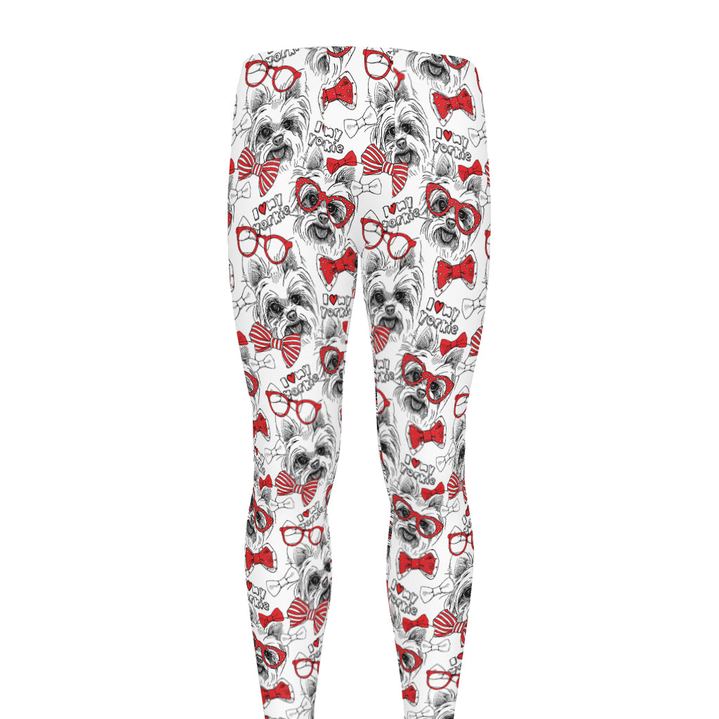 Lovely Yorkshire Terrier Pattern Print Men's leggings