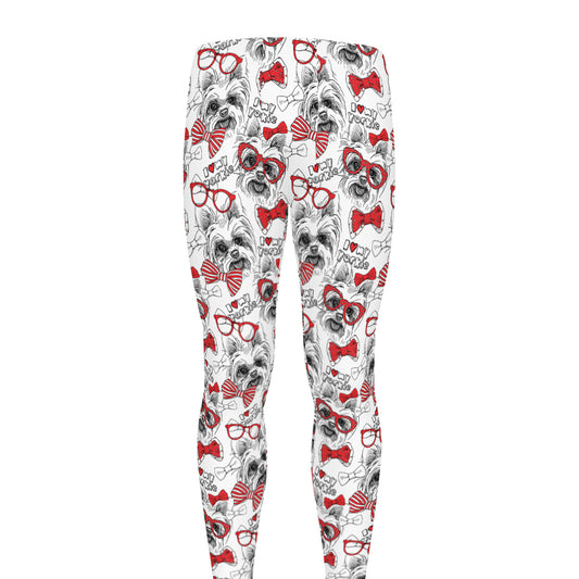 Lovely Yorkshire Terrier Pattern Print Men's leggings