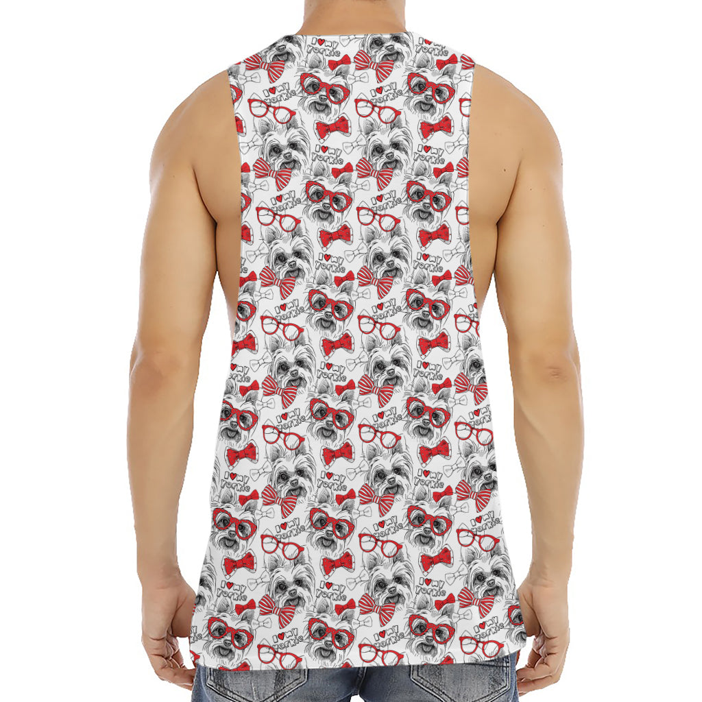 Lovely Yorkshire Terrier Pattern Print Men's Muscle Tank Top