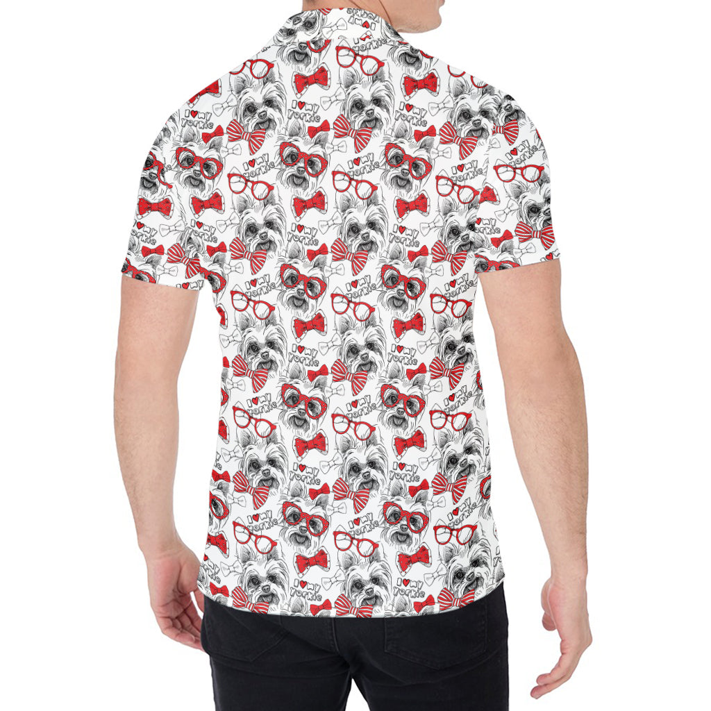 Lovely Yorkshire Terrier Pattern Print Men's Shirt