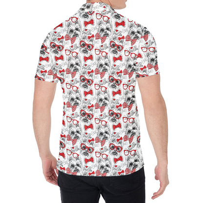 Lovely Yorkshire Terrier Pattern Print Men's Shirt