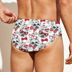 Lovely Yorkshire Terrier Pattern Print Men's Swim Briefs