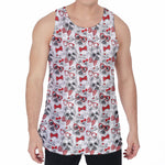 Lovely Yorkshire Terrier Pattern Print Men's Velvet Tank Top