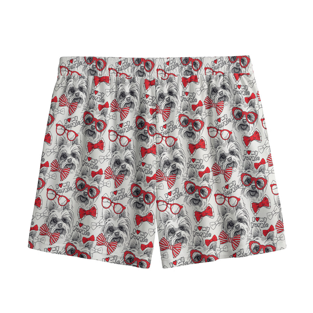 Lovely Yorkshire Terrier Pattern Print Mesh Shorts