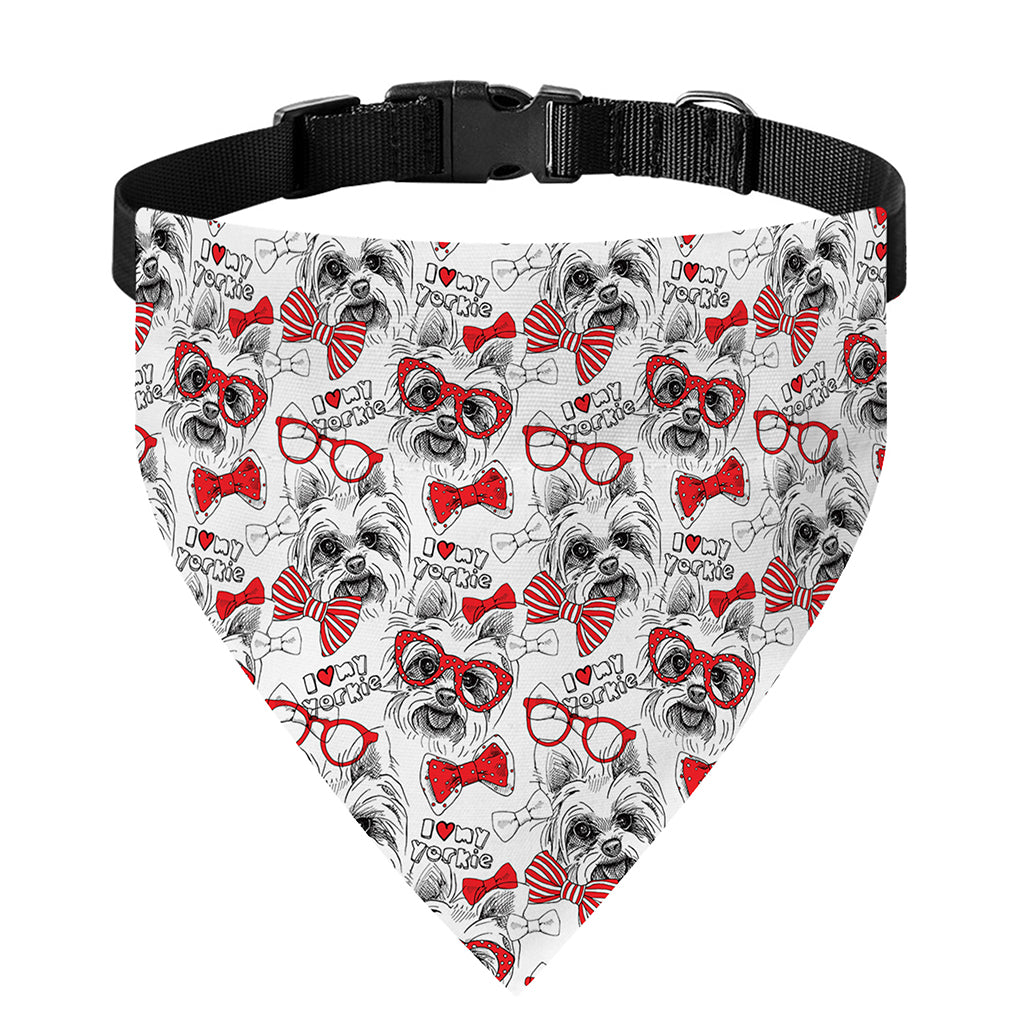 Lovely Yorkshire Terrier Pattern Print Over The Collar Dog Bandana