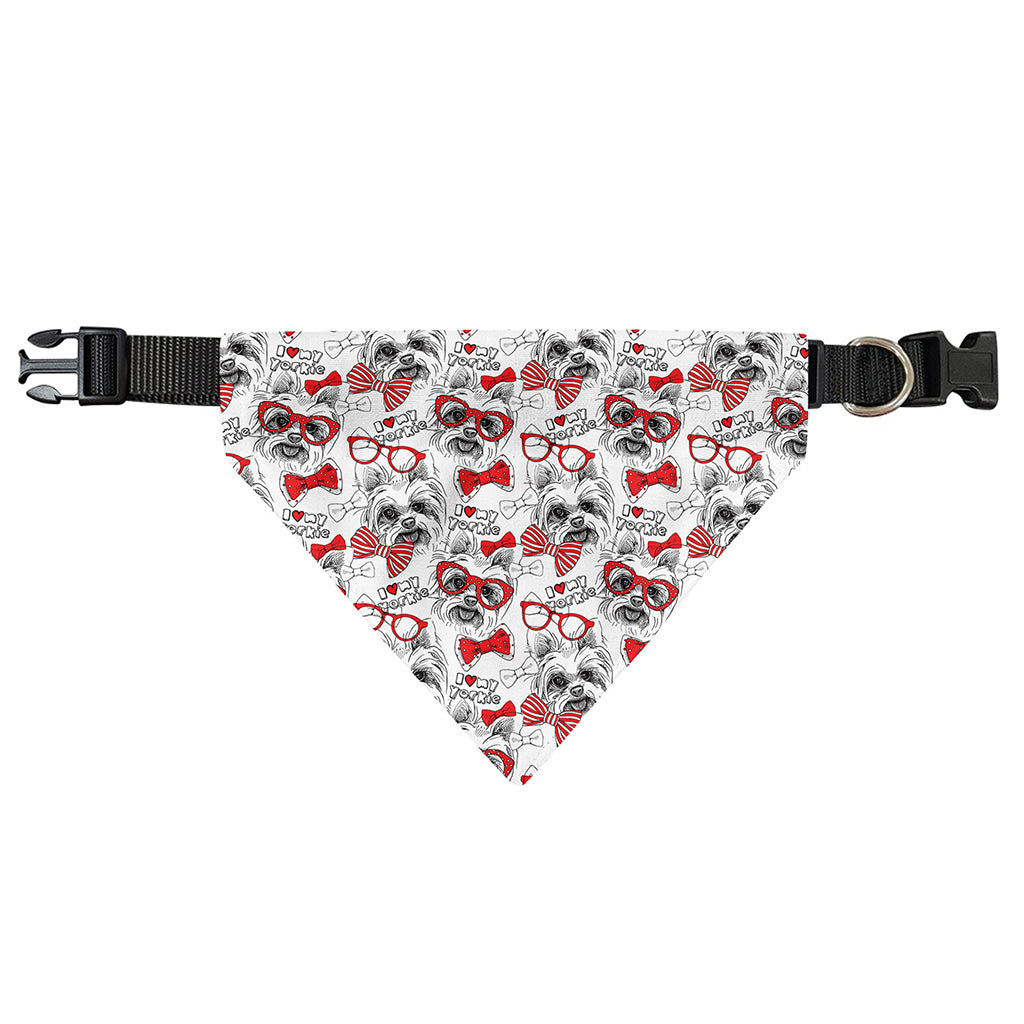 Lovely Yorkshire Terrier Pattern Print Over The Collar Dog Bandana