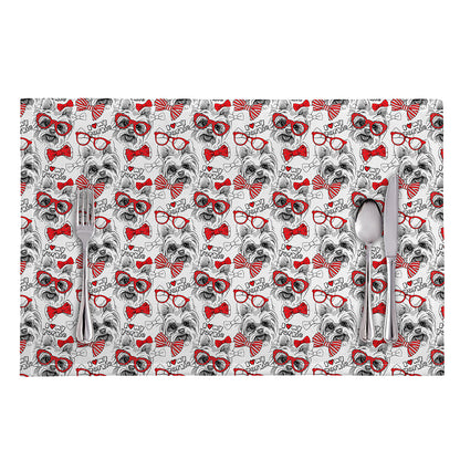 Lovely Yorkshire Terrier Pattern Print Placemat