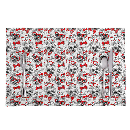 Lovely Yorkshire Terrier Pattern Print Placemat