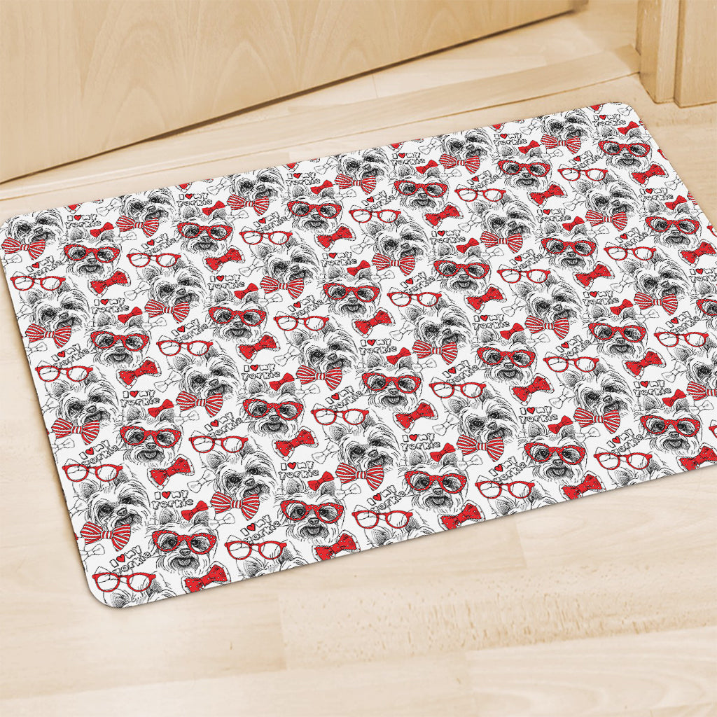 Lovely Yorkshire Terrier Pattern Print Polyester Doormat