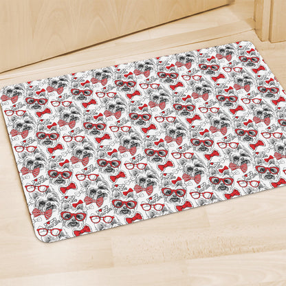 Lovely Yorkshire Terrier Pattern Print Polyester Doormat