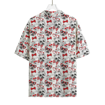 Lovely Yorkshire Terrier Pattern Print Rayon Hawaiian Shirt