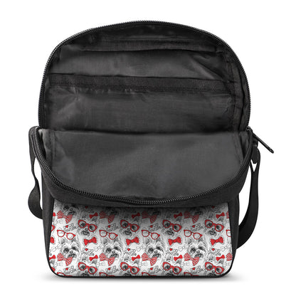 Lovely Yorkshire Terrier Pattern Print Rectangular Crossbody Bag