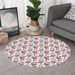 Lovely Yorkshire Terrier Pattern Print Round Rug