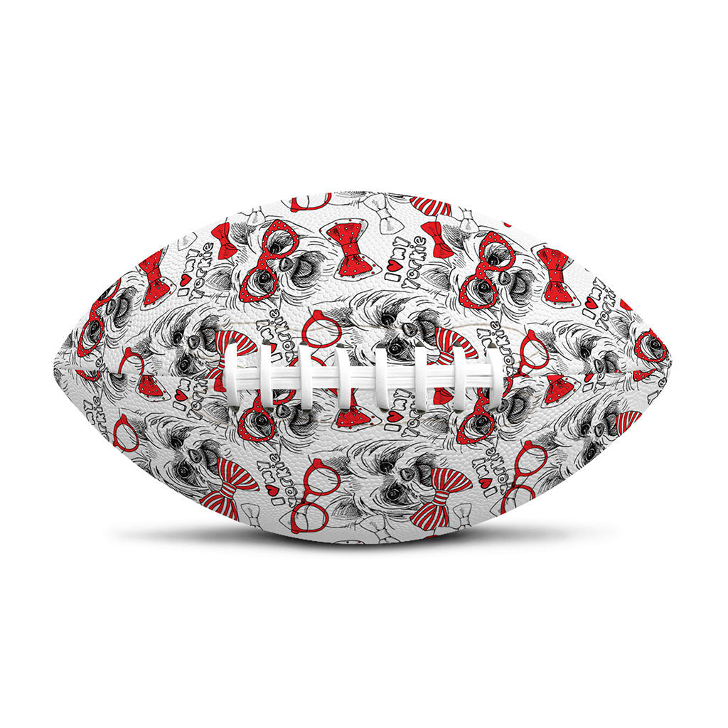 Lovely Yorkshire Terrier Pattern Print Rugby Ball