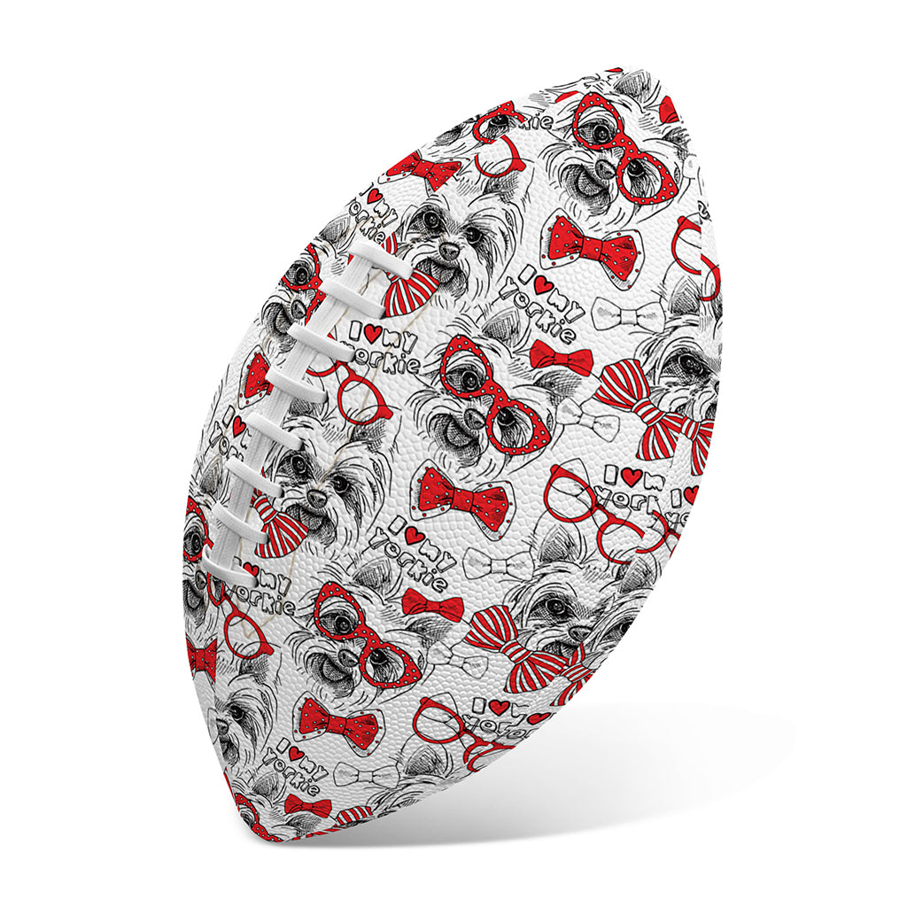 Lovely Yorkshire Terrier Pattern Print Rugby Ball
