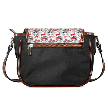 Lovely Yorkshire Terrier Pattern Print Saddle Bag