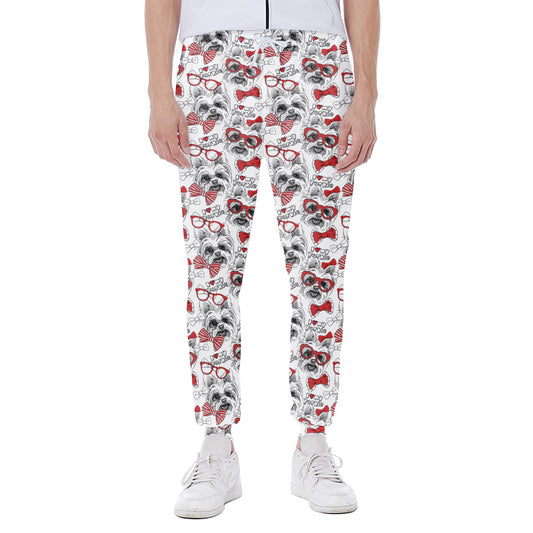 Lovely Yorkshire Terrier Pattern Print Scuba Joggers