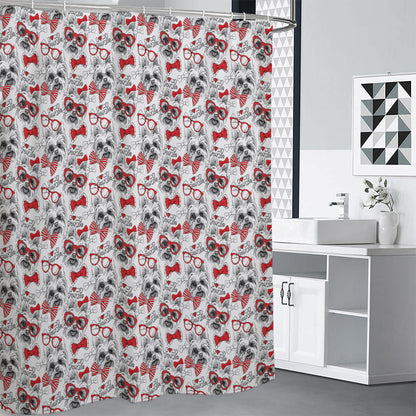 Lovely Yorkshire Terrier Pattern Print Shower Curtain