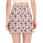 Lovely Yorkshire Terrier Pattern Print Side Slit Mini Skirt