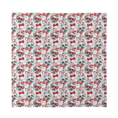 Lovely Yorkshire Terrier Pattern Print Silk Bandana