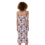 Lovely Yorkshire Terrier Pattern Print Slim Fit Midi Cami Dress