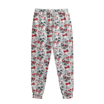 Lovely Yorkshire Terrier Pattern Print Sweatpants
