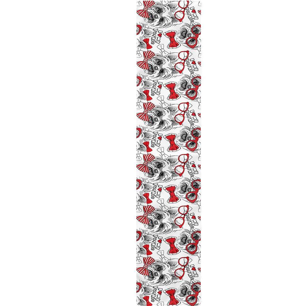 Lovely Yorkshire Terrier Pattern Print Table Runner