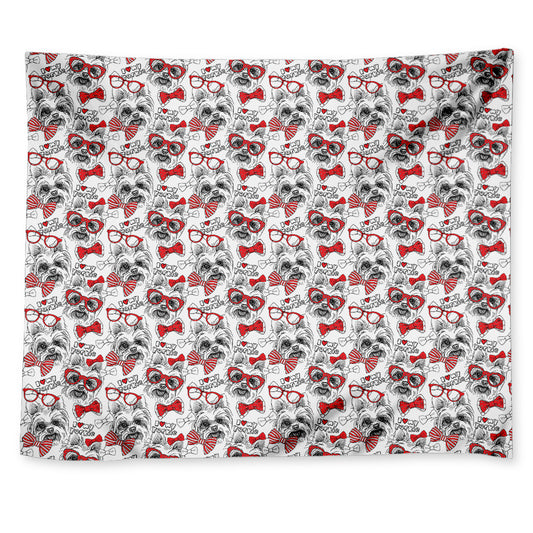 Lovely Yorkshire Terrier Pattern Print Tapestry