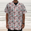 Lovely Yorkshire Terrier Pattern Print Textured Short Sleeve Shirt