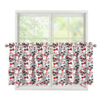 Lovely Yorkshire Terrier Pattern Print Tier Curtains