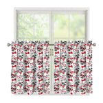 Lovely Yorkshire Terrier Pattern Print Tier Curtains
