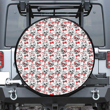 Lovely Yorkshire Terrier Pattern Print Tire Cover
