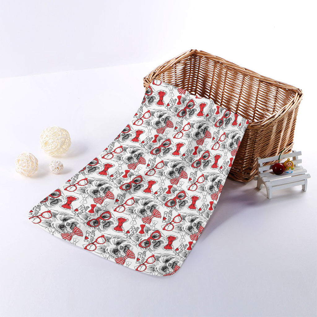 Lovely Yorkshire Terrier Pattern Print Towel