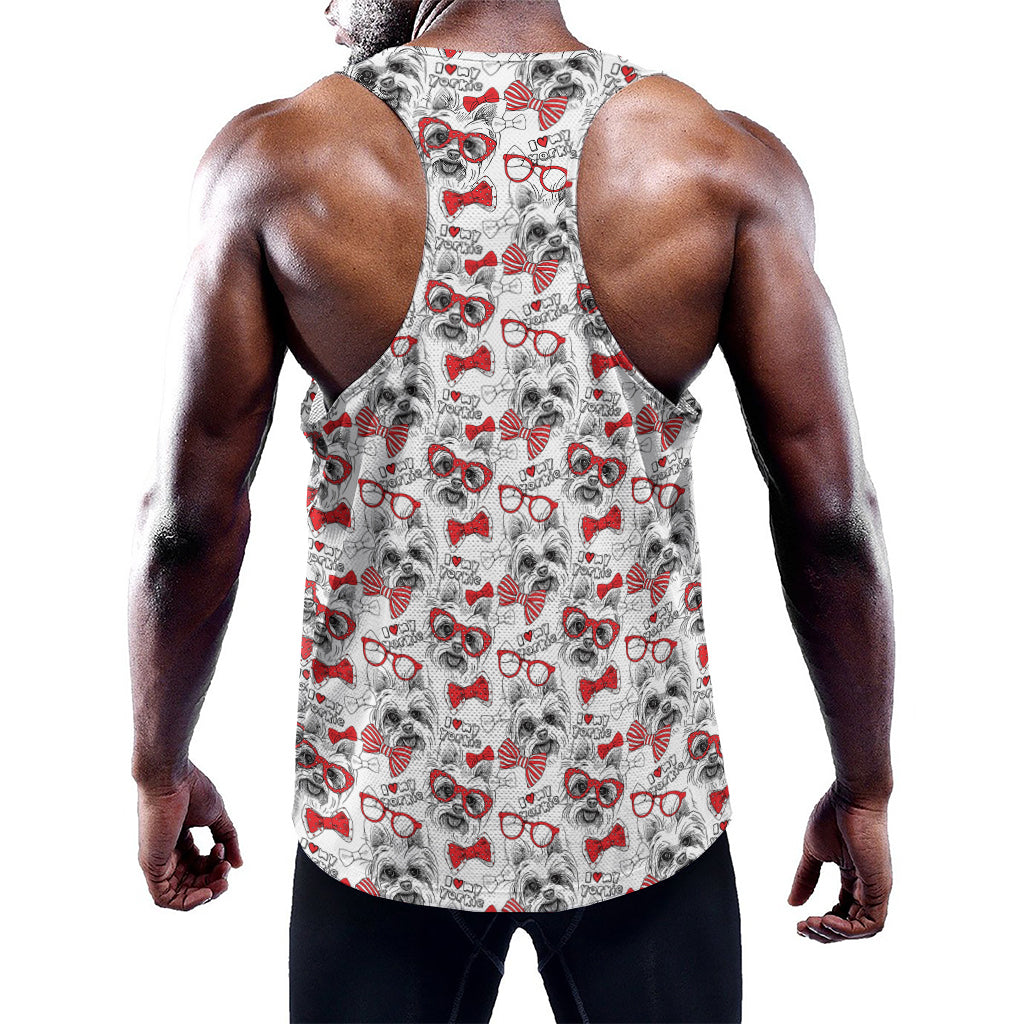 Lovely Yorkshire Terrier Pattern Print Training Tank Top
