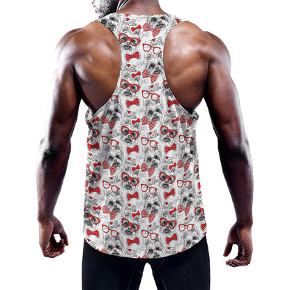 Lovely Yorkshire Terrier Pattern Print Training Tank Top