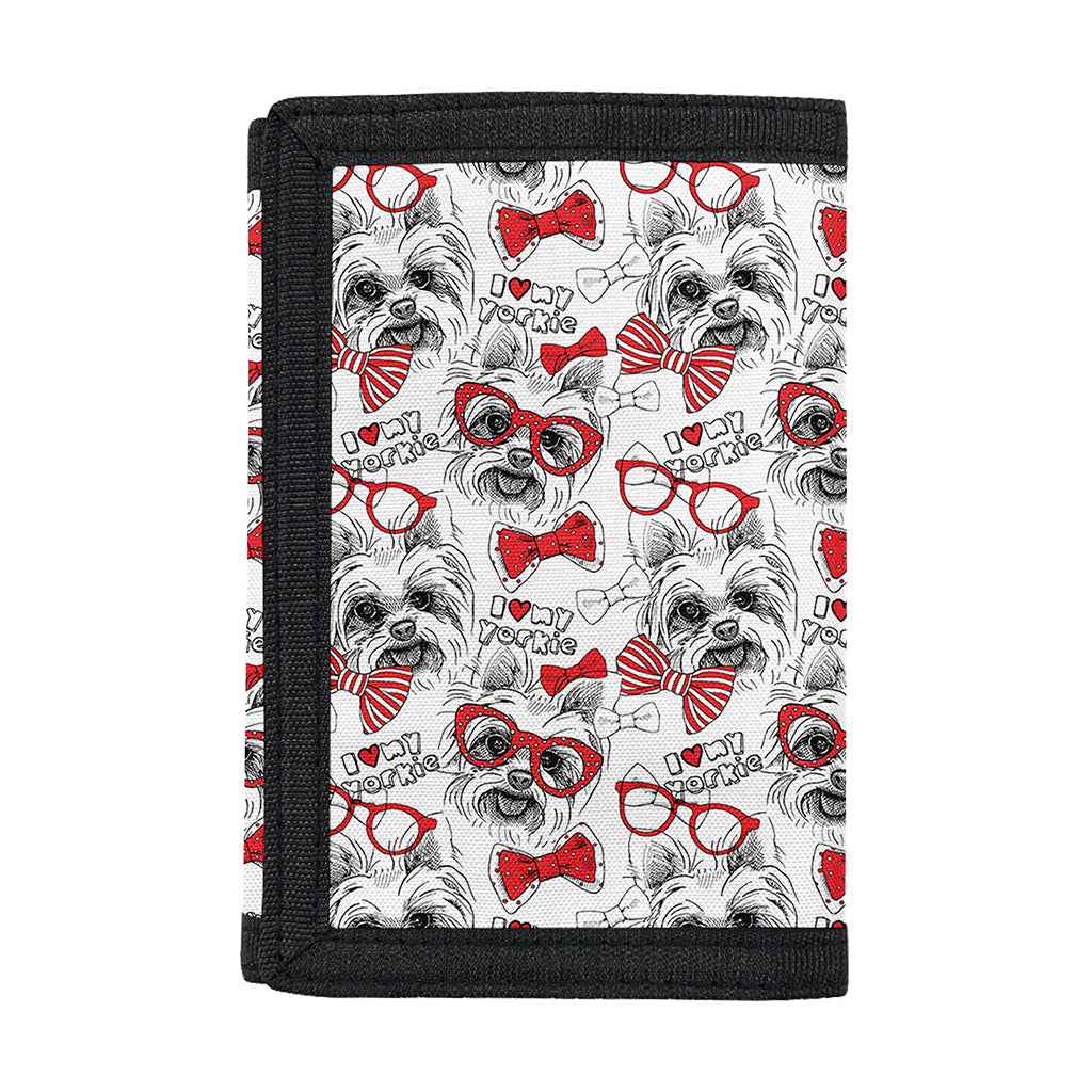 Lovely Yorkshire Terrier Pattern Print Trifold Wallet
