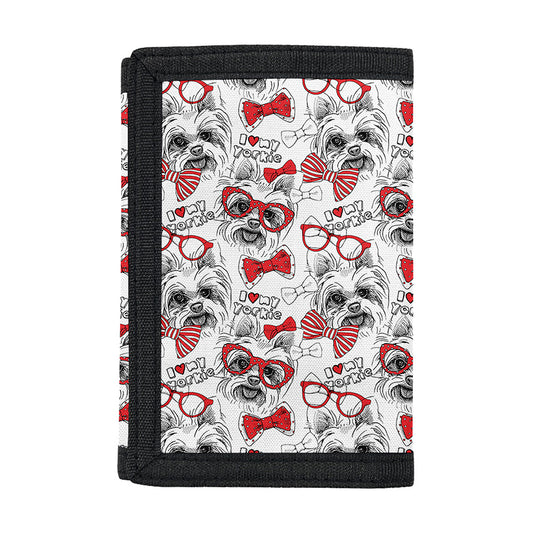 Lovely Yorkshire Terrier Pattern Print Trifold Wallet