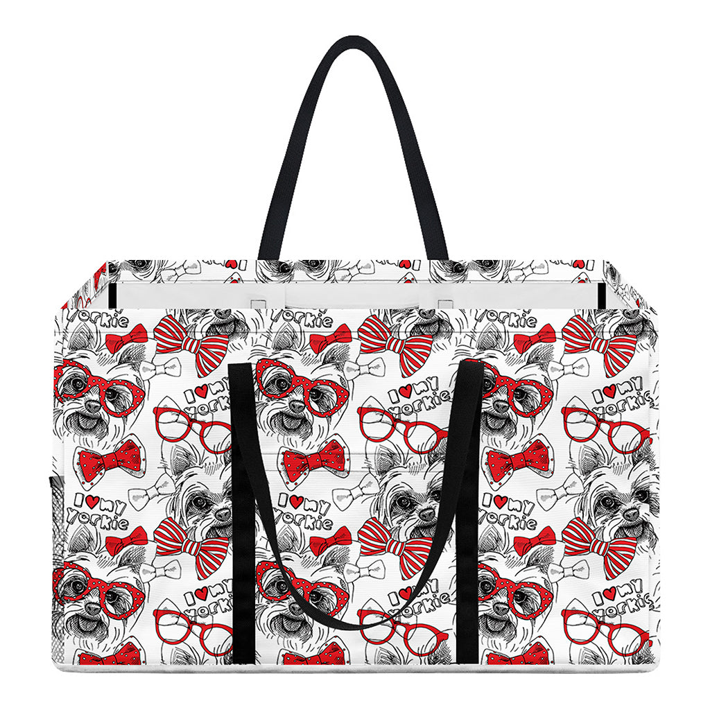 Lovely Yorkshire Terrier Pattern Print Utility Tote Bag