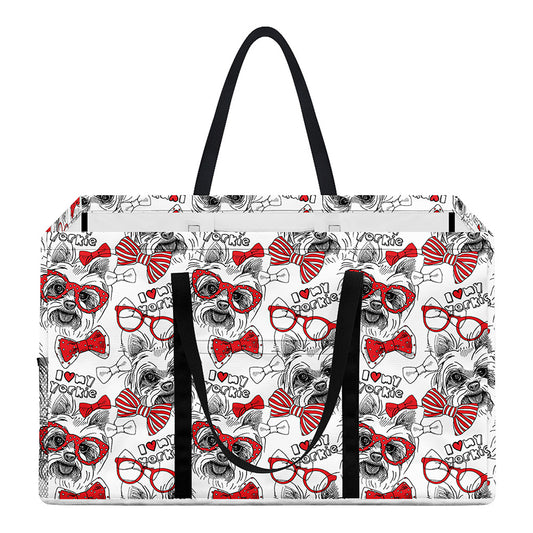 Lovely Yorkshire Terrier Pattern Print Utility Tote Bag
