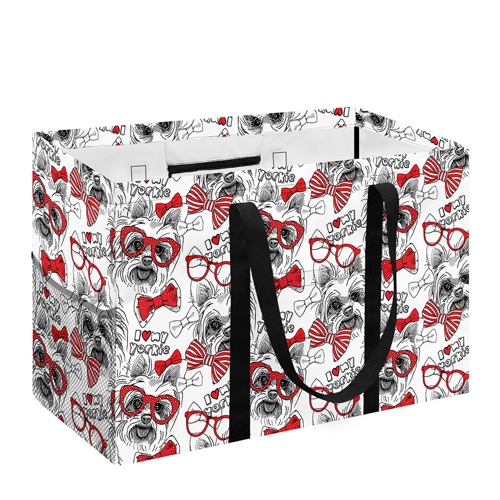 Lovely Yorkshire Terrier Pattern Print Utility Tote Bag