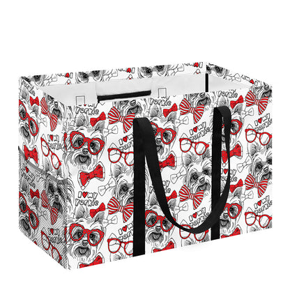 Lovely Yorkshire Terrier Pattern Print Utility Tote Bag