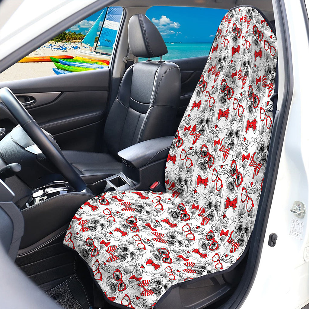 Lovely Yorkshire Terrier Pattern Print Waterproof Car Seat Cover