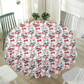 Lovely Yorkshire Terrier Pattern Print Waterproof Round Tablecloth