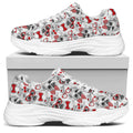 Lovely Yorkshire Terrier Pattern Print White Chunky Shoes