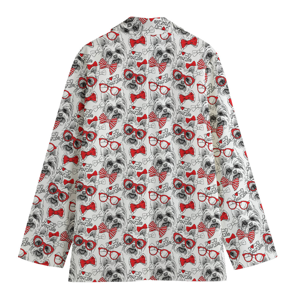 Lovely Yorkshire Terrier Pattern Print Women's Blazer