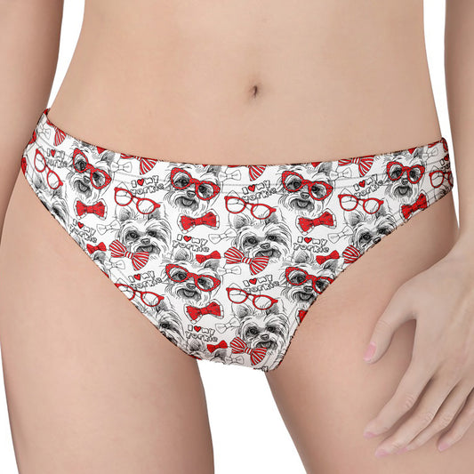 Lovely Yorkshire Terrier Pattern Print Women's Thong