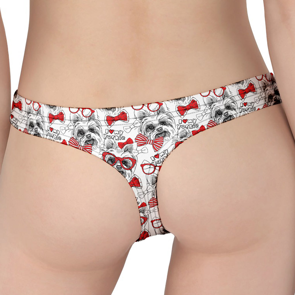 Lovely Yorkshire Terrier Pattern Print Women's Thong