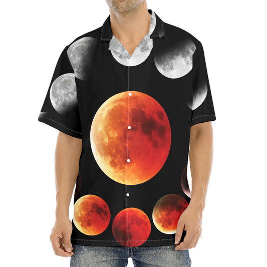 Lunar Eclipse Cycle Print Aloha Shirt