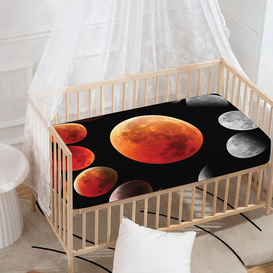 Lunar Eclipse Cycle Print Baby Crib Sheet