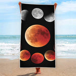 Lunar Eclipse Cycle Print Beach Towel